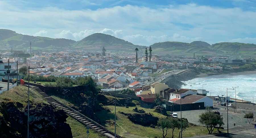Overlooking view of the main town of Ribeira Grande