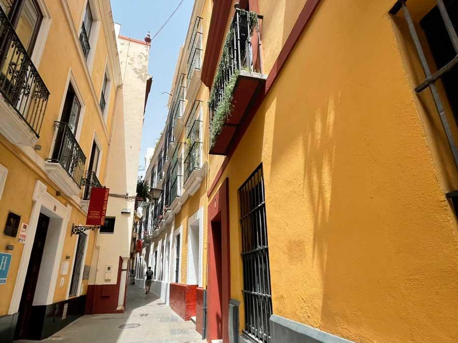 View of a narrow street in Seville