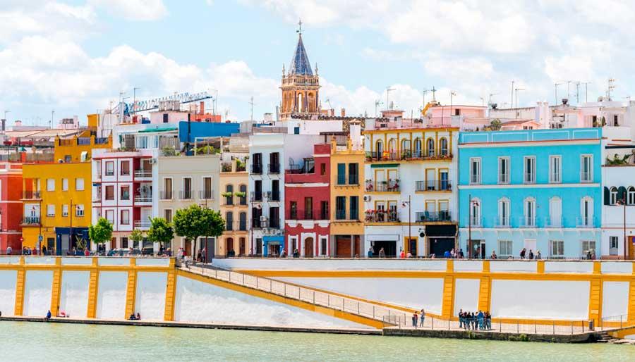 Colorful buildings at the Triana neighborhood