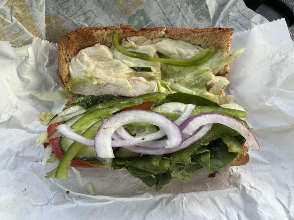 Subway Sandwich Healthy Version Opened Up