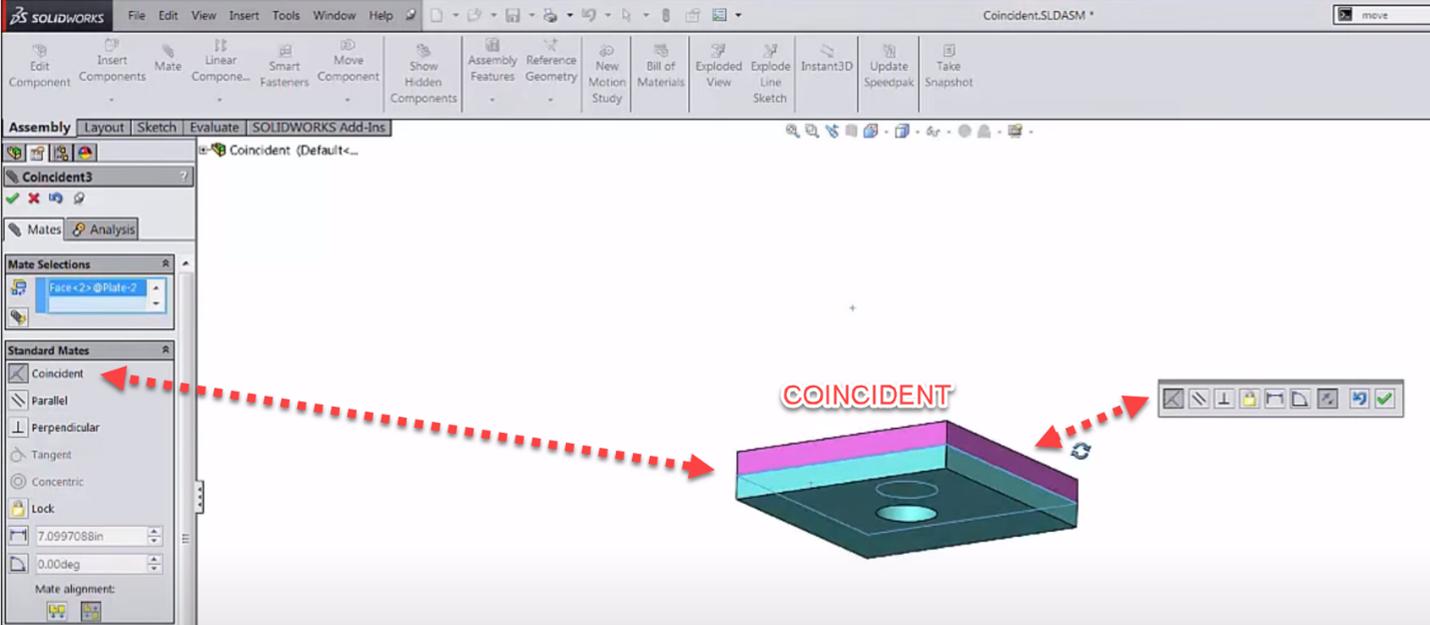 Coincident Mates in SOLIDWORKS