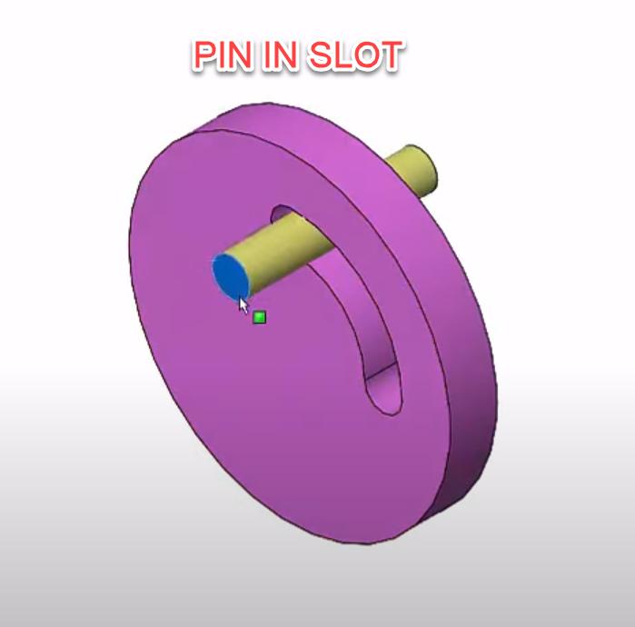 Example of a Pin in Slot Mate in SOLIDWORKS