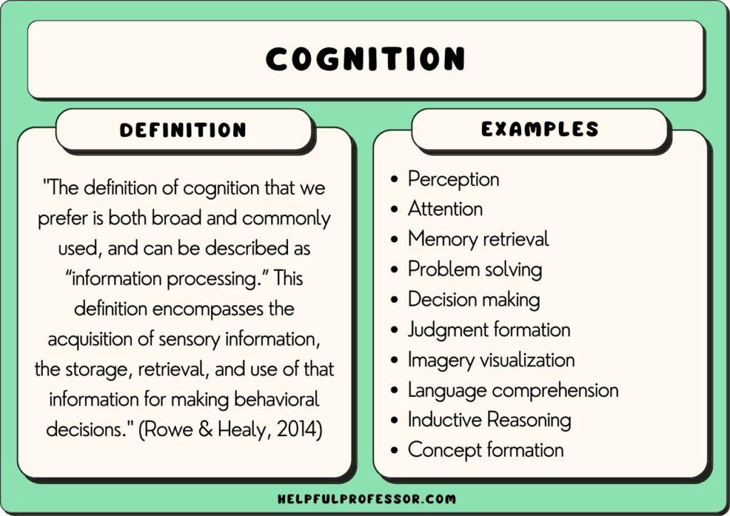 cognition examples and definition, explained below