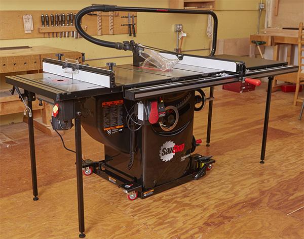 SawStop PCS Table Saw Shown with Accessories