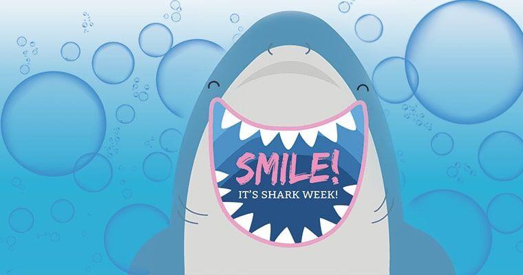 Shark tooth dental facts, shark smiling
