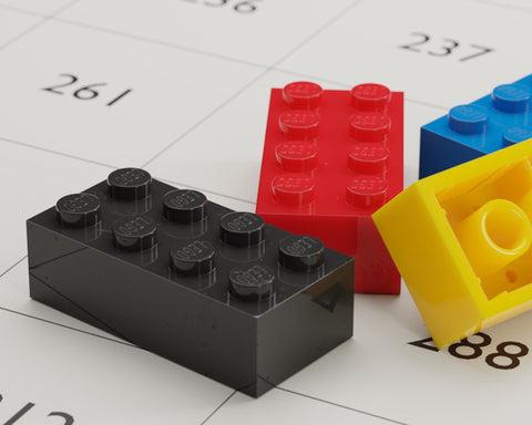 Coloured blocks of LEGO