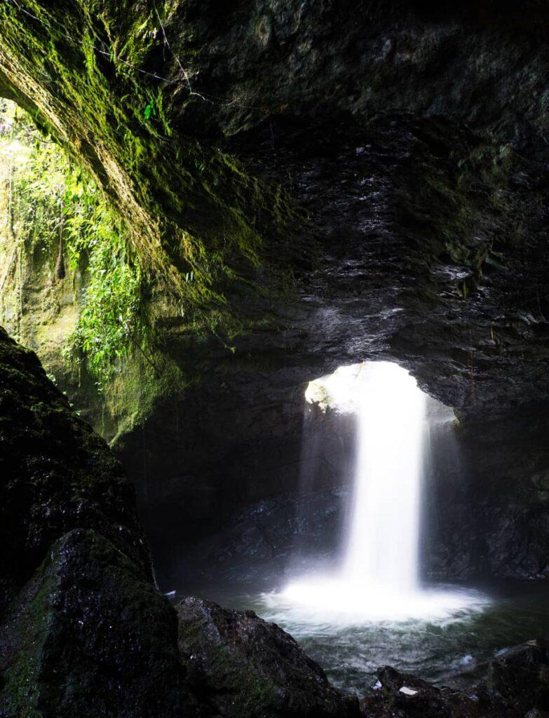 Inside the Cave of Splendor, Colombia, is one of the best waterfalls in South America