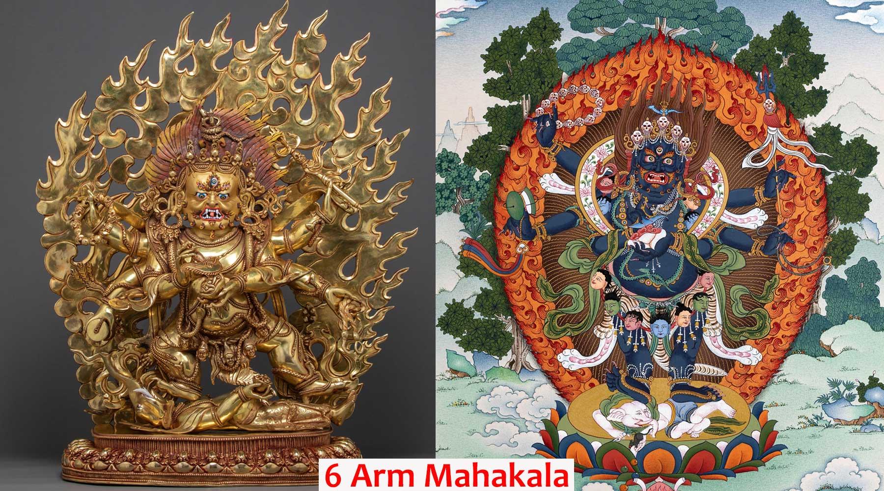 6-arm-mahakala-statue-and-thangka
