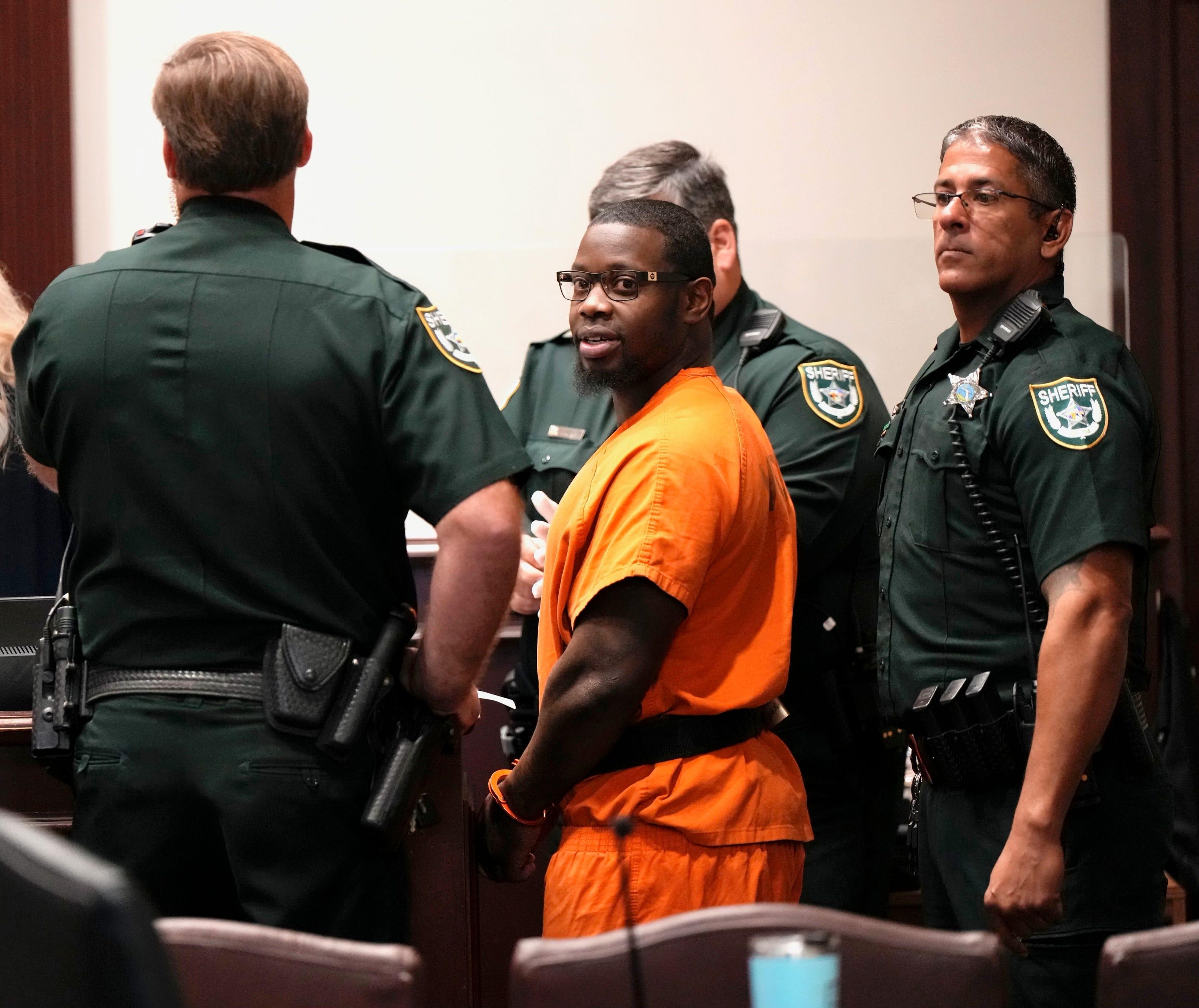 Othal Wallace is fingerprinted after being sentenced to 30 years in the shooting death of Daytona Beach police officer Jason Raynor on Friday, Oct. 27, 2023.