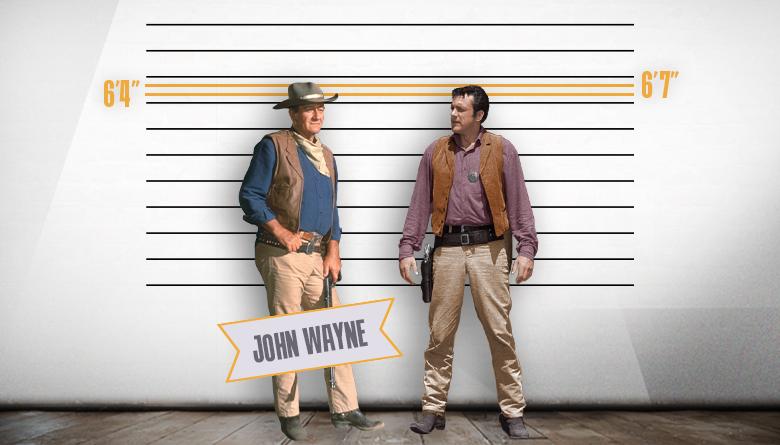 John Wayne and James Arness Height Comparison
