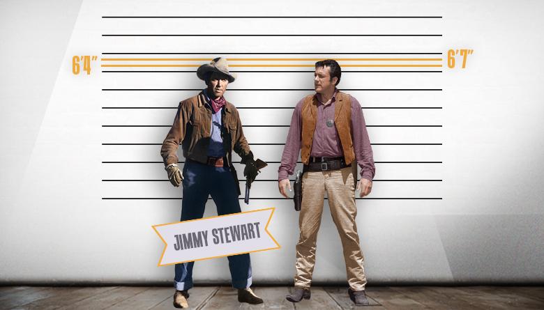 Jimmy Stewart and James Arness Height Comparison