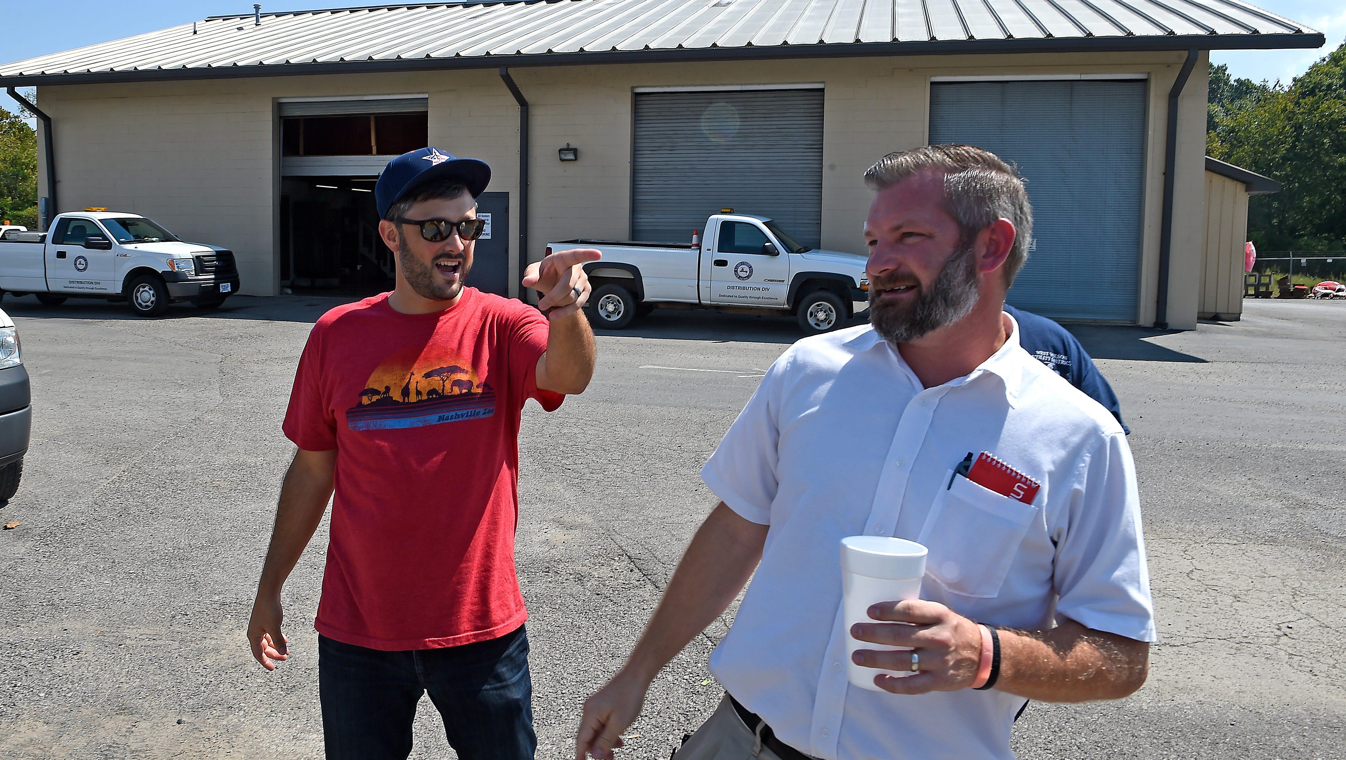 Comedian Nate Bargatze and Michael Clay reminisce about the times they spent together at the West Wilson Utility District in 2001 and 2002. The two quit their water company jobs in 2002 to move to Chicago to launch comedy careers. Wednesday Sept. 14, 2016, in Mt. Juliet, Tenn.