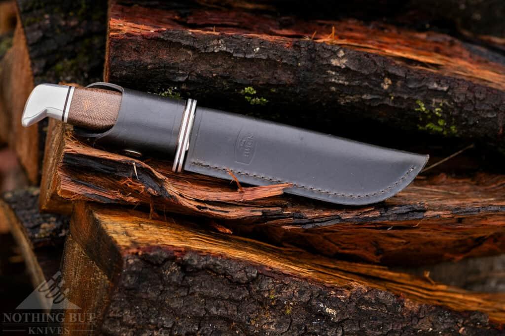 The Buck 119 Special Pro ships with a high quality, well designed leather sheath.