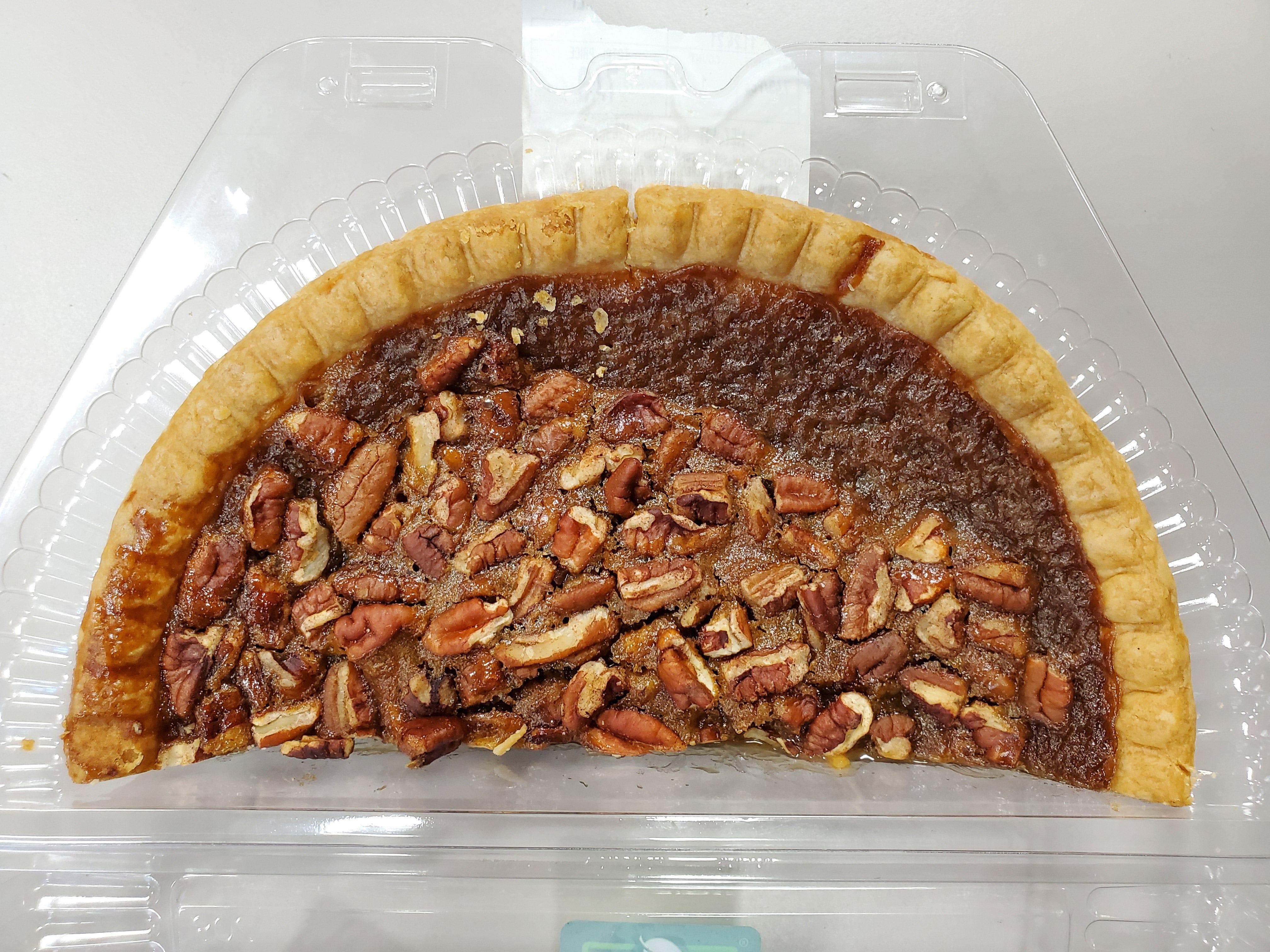 Pecan pie from The Fresh Market. $7.49 for a 13-ounce half pie.