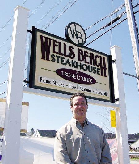 Dick Varano, owner of the Wells Beach Steak House set to open May 14 on Mile Road in Wells, poses by his restaurant