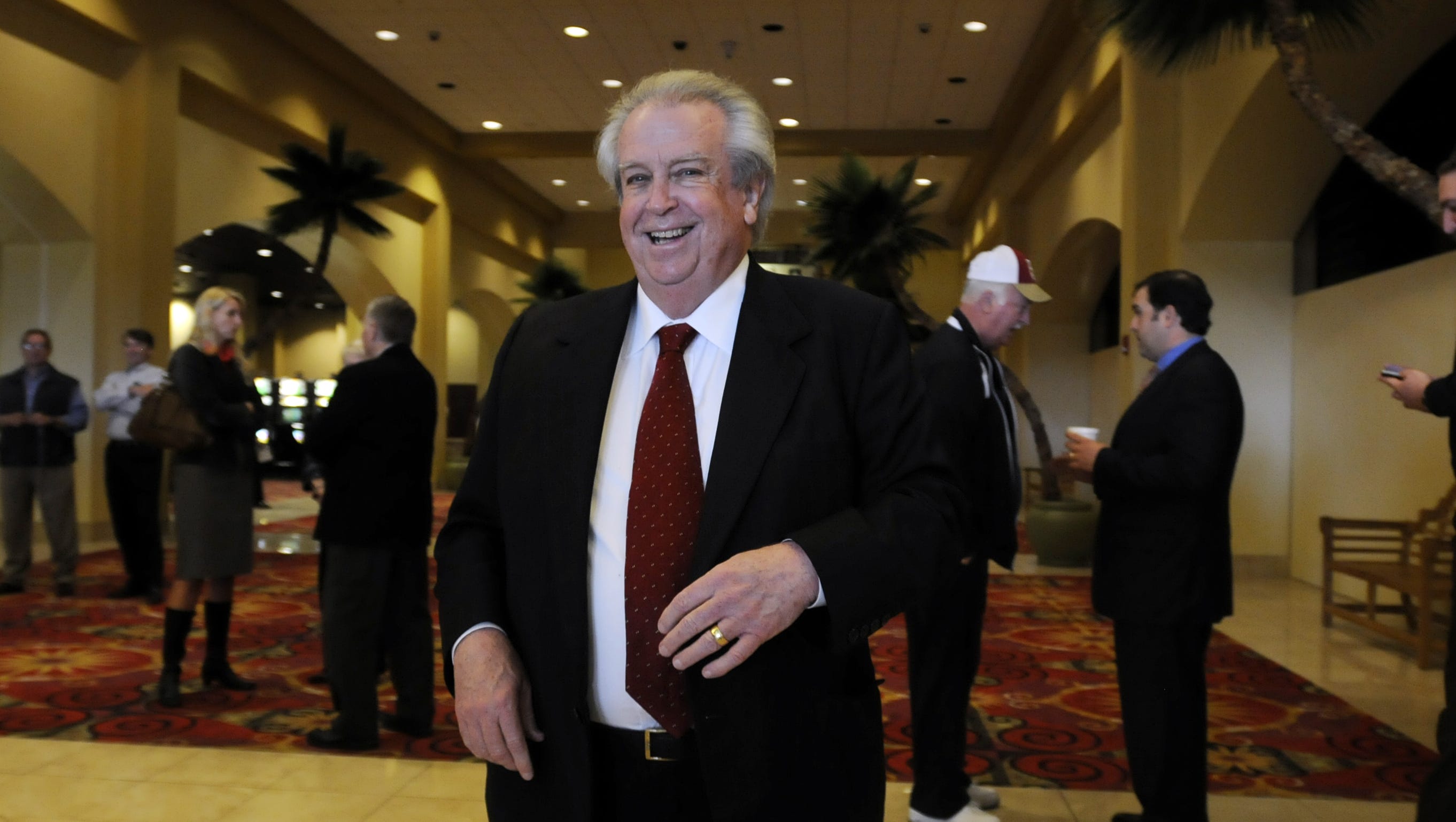 Owner Milton McGregor stands in the lobby during the reopening of Victoryland in Macon County on Tuesday, Dec. 18, 2012.