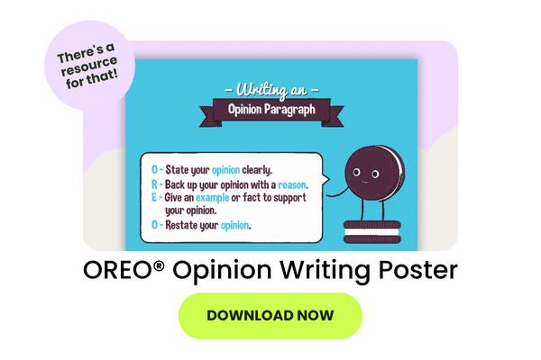 Oreo Opinion Writing Poster Teach Starter