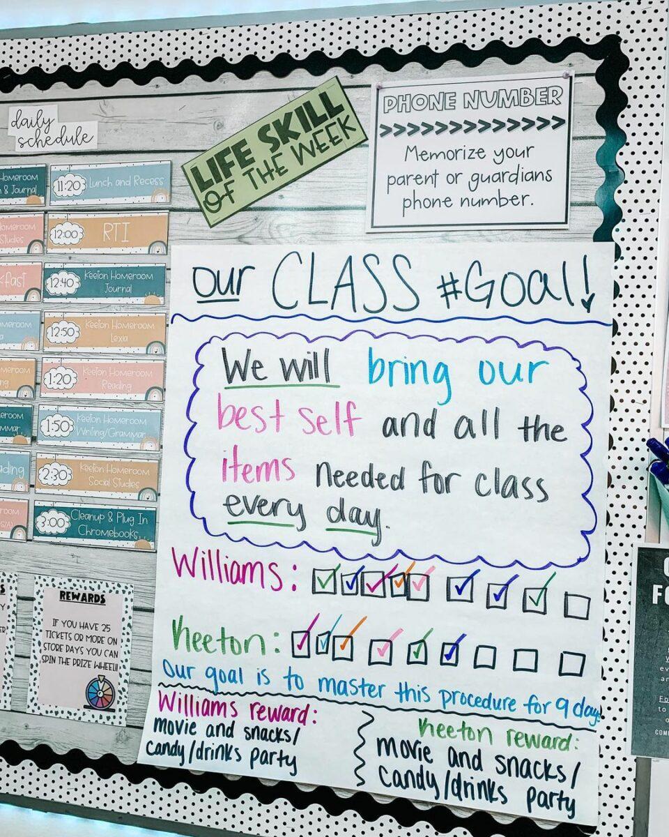 class goals anchor chart