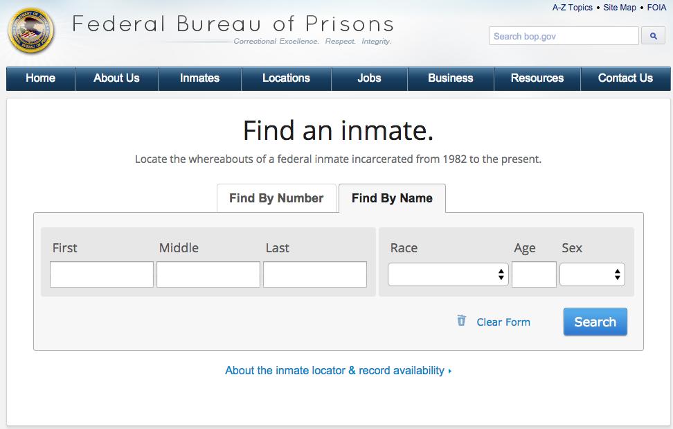 Federal Inmate Locator