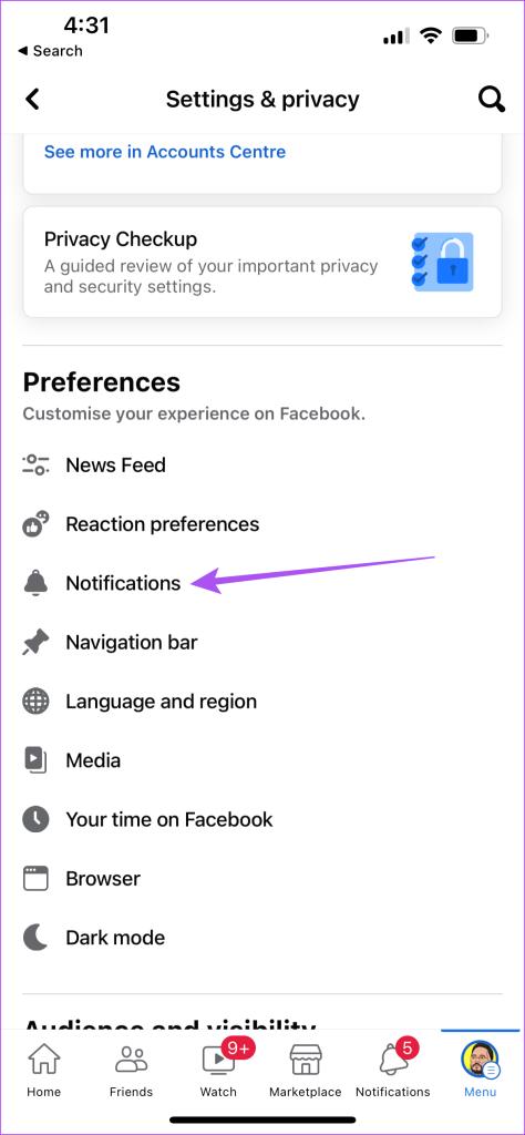 notifications facebook app info android