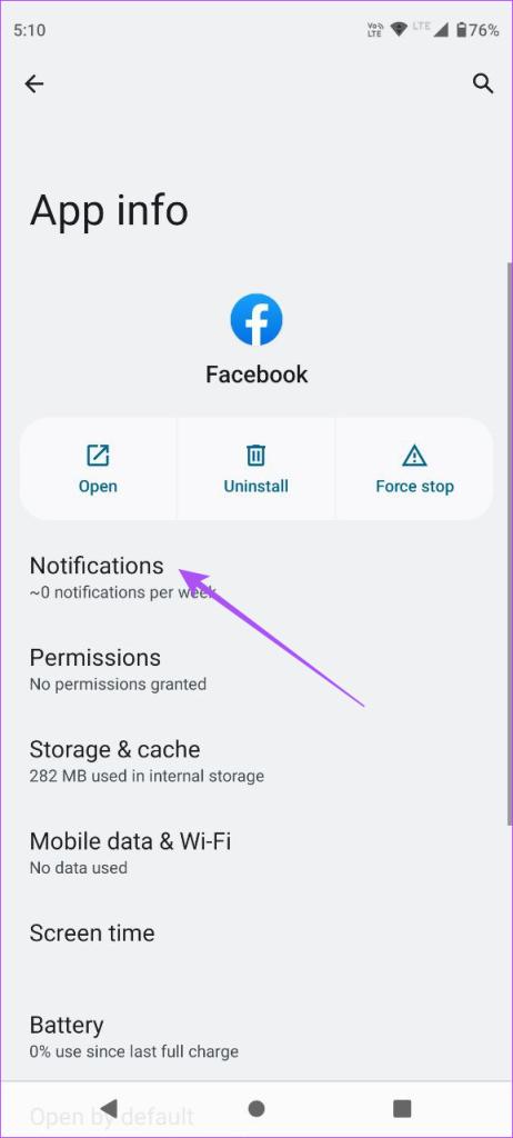 notifications settings facebook app