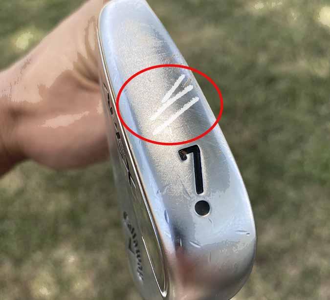 tee marks on a golf club