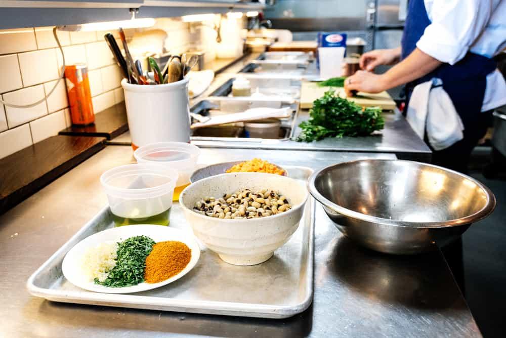 organized prep kitchen