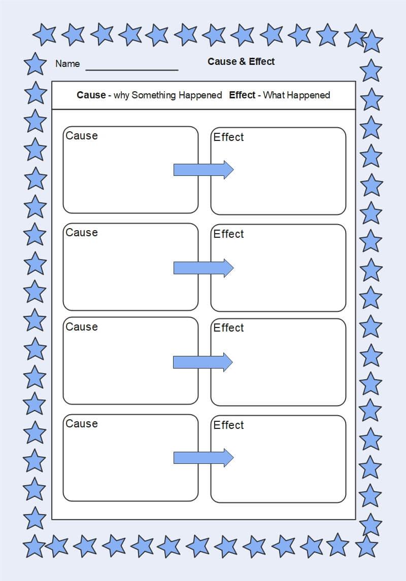 Cause and Effect Graphic Organizer Printable