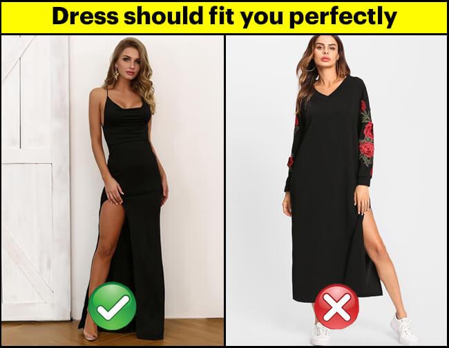 Right way to wear high slit dress for women