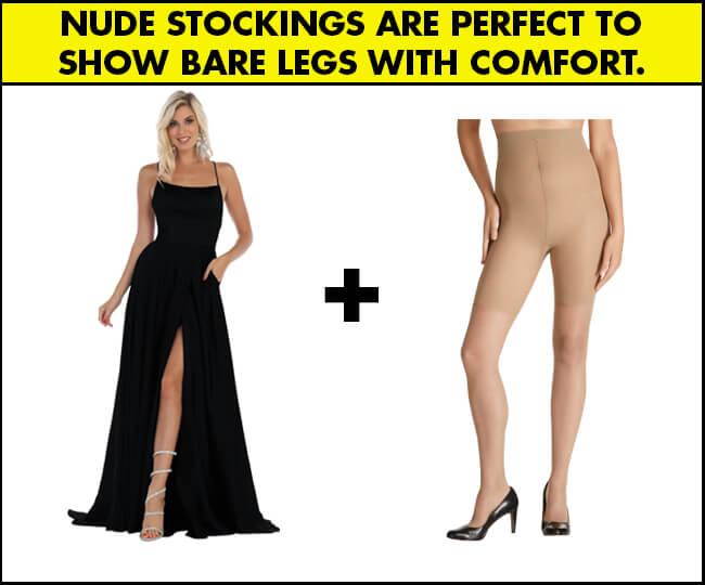 undergarments to wear under wedding high slit dress