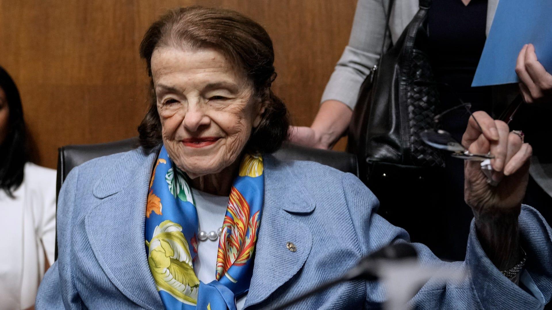 FILE - SEPTEMBER 6: Sen. Dianne Feinstein (D-CA) arrives for a Senate Judiciary Committee hearing on judicial nominations on Capitol Hill September 6, 2023 in Washington, DC. During the hearing the committee considered five judges for federal vacancies.