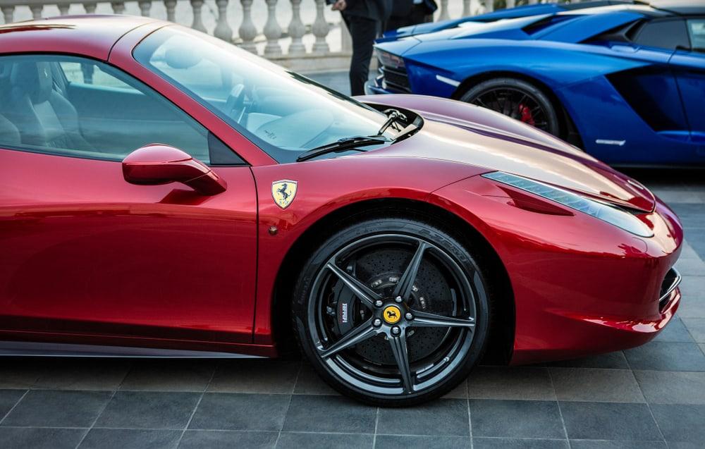 Red Ferrari sport car