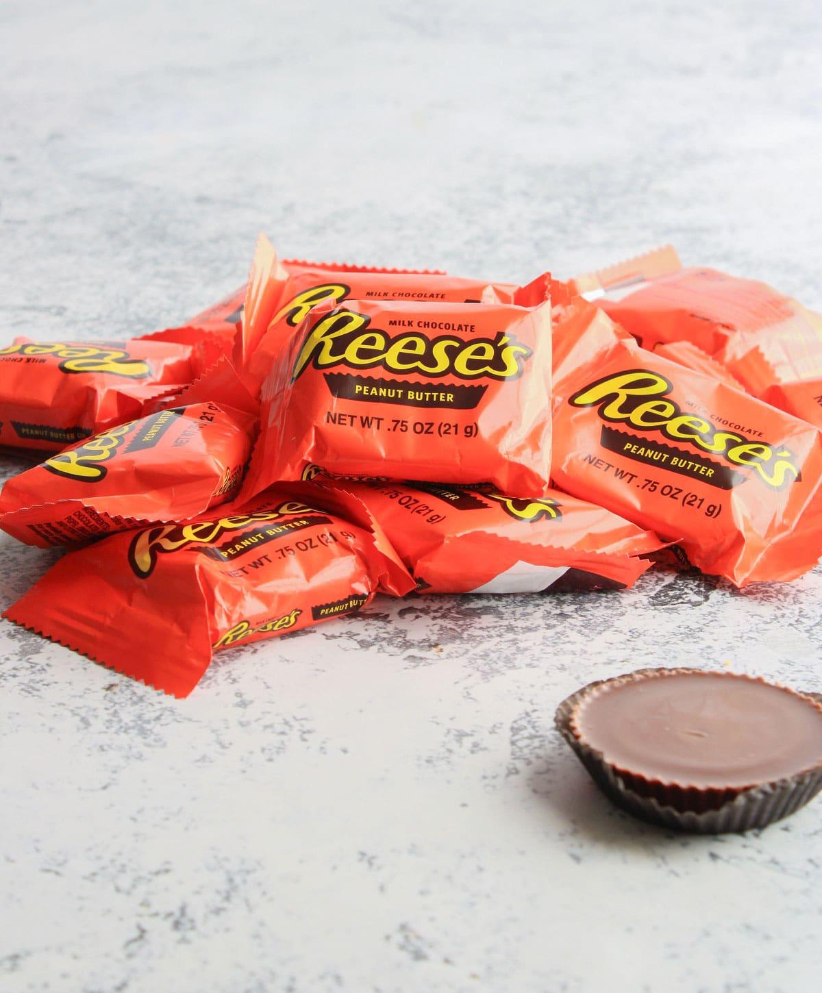 A scattered pile of Reese