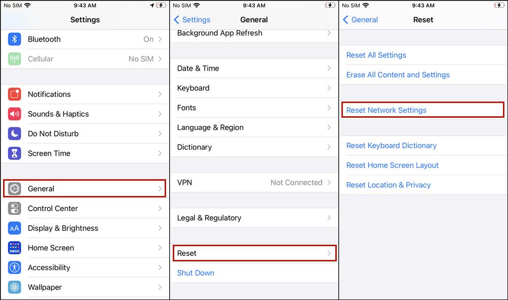 reset network setting