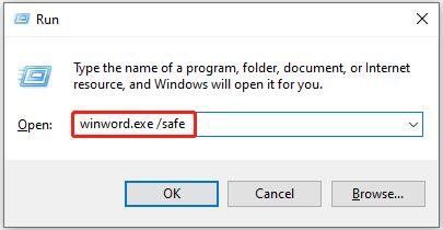 run Word in safe mode