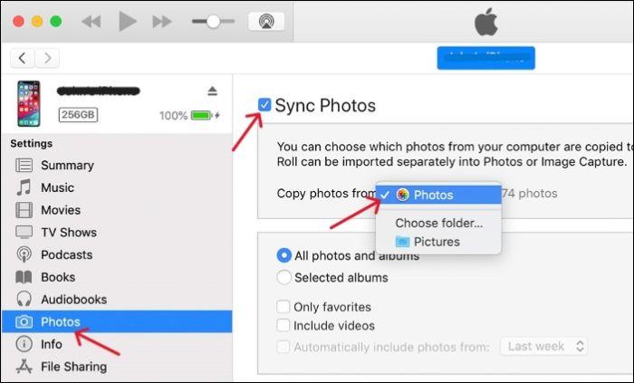 Turn off sync in iTunes