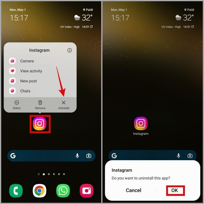 Uninstall Instagram From Android