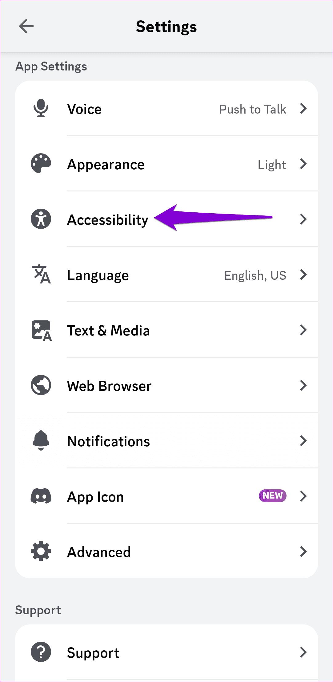 Discord Accessibility Settings on Phone