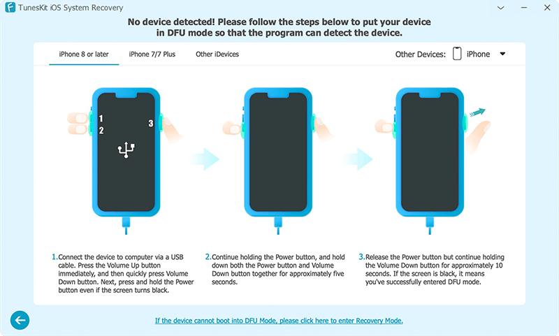 put your iphone into recovery or dfu mode