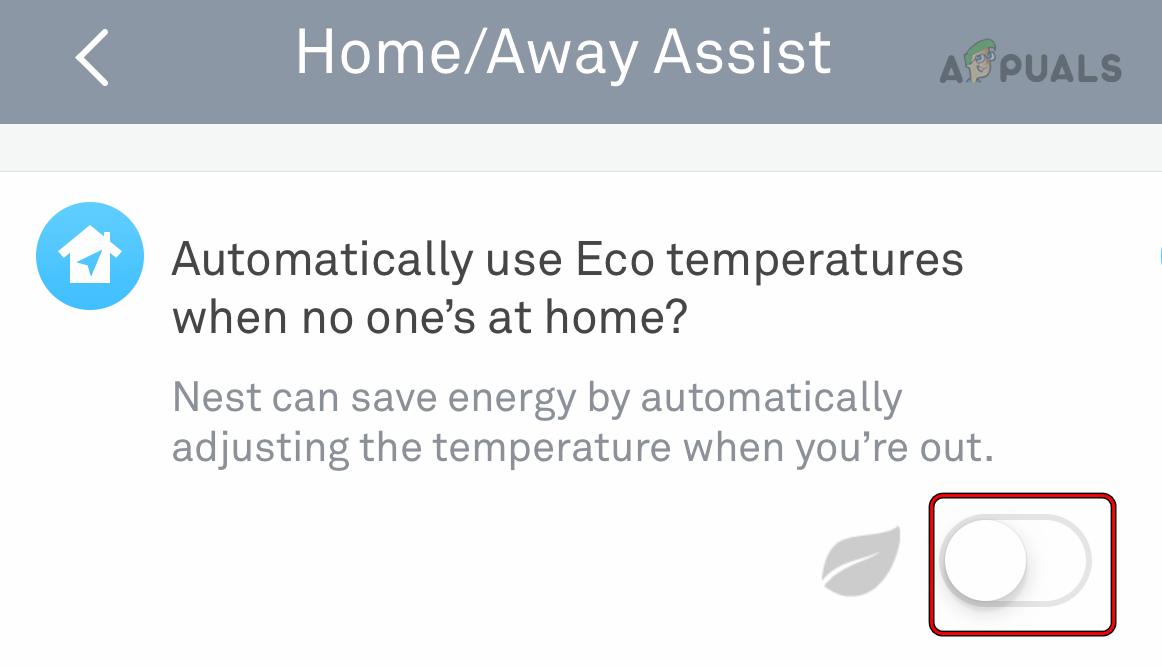 Disable Home-Away Assist in the Nest App