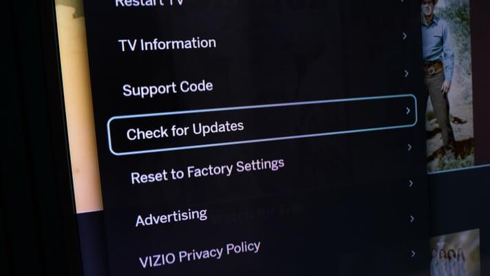 Vizio TV check for updates tile