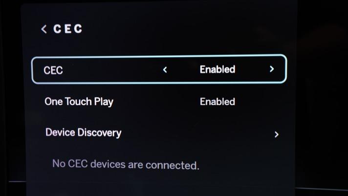 Vizio TV CEC tab