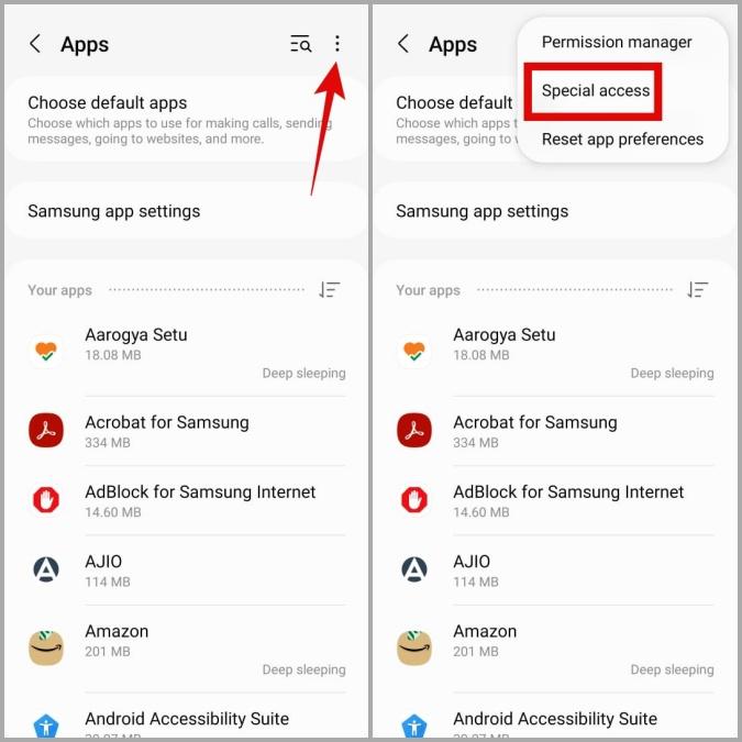 Special Access for Apps on Android