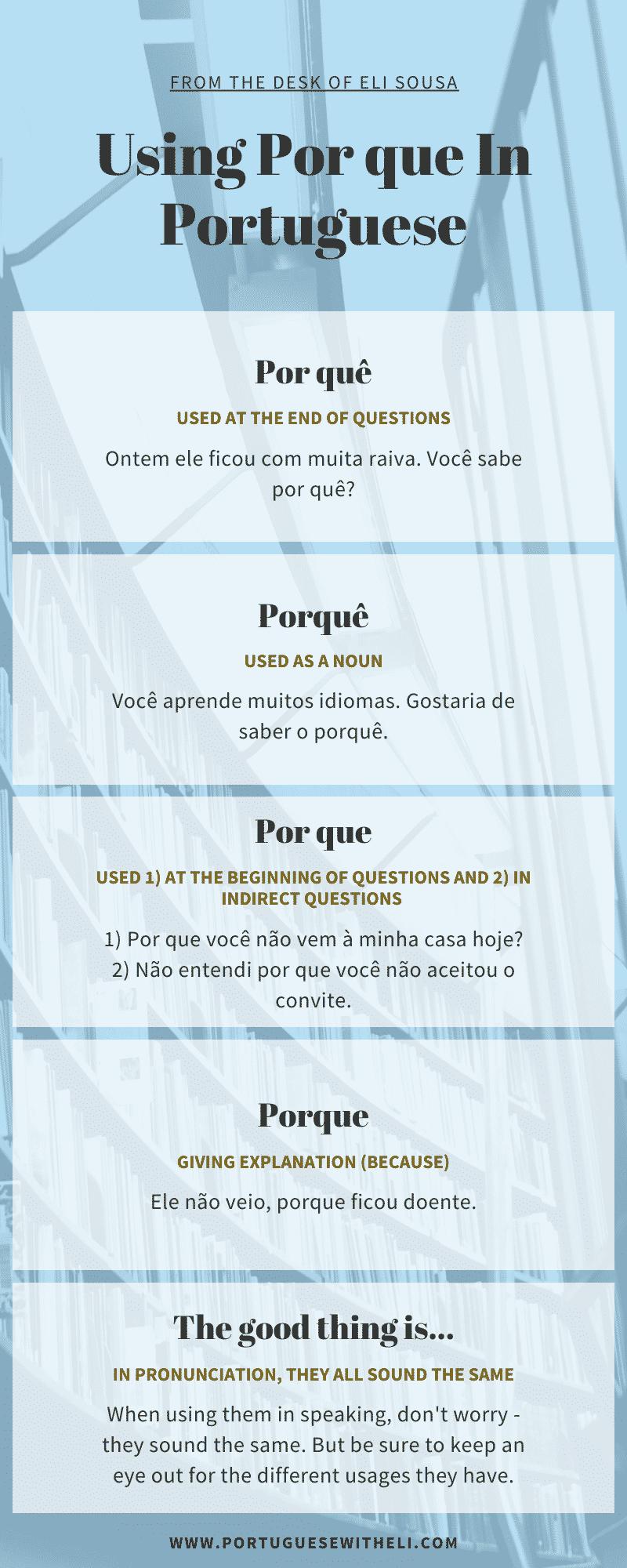 Using Por que In Portuguese