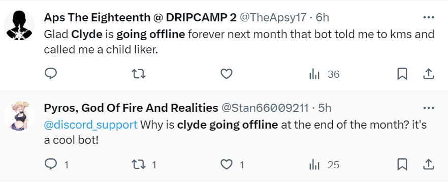 Discussion on clyde going offline.