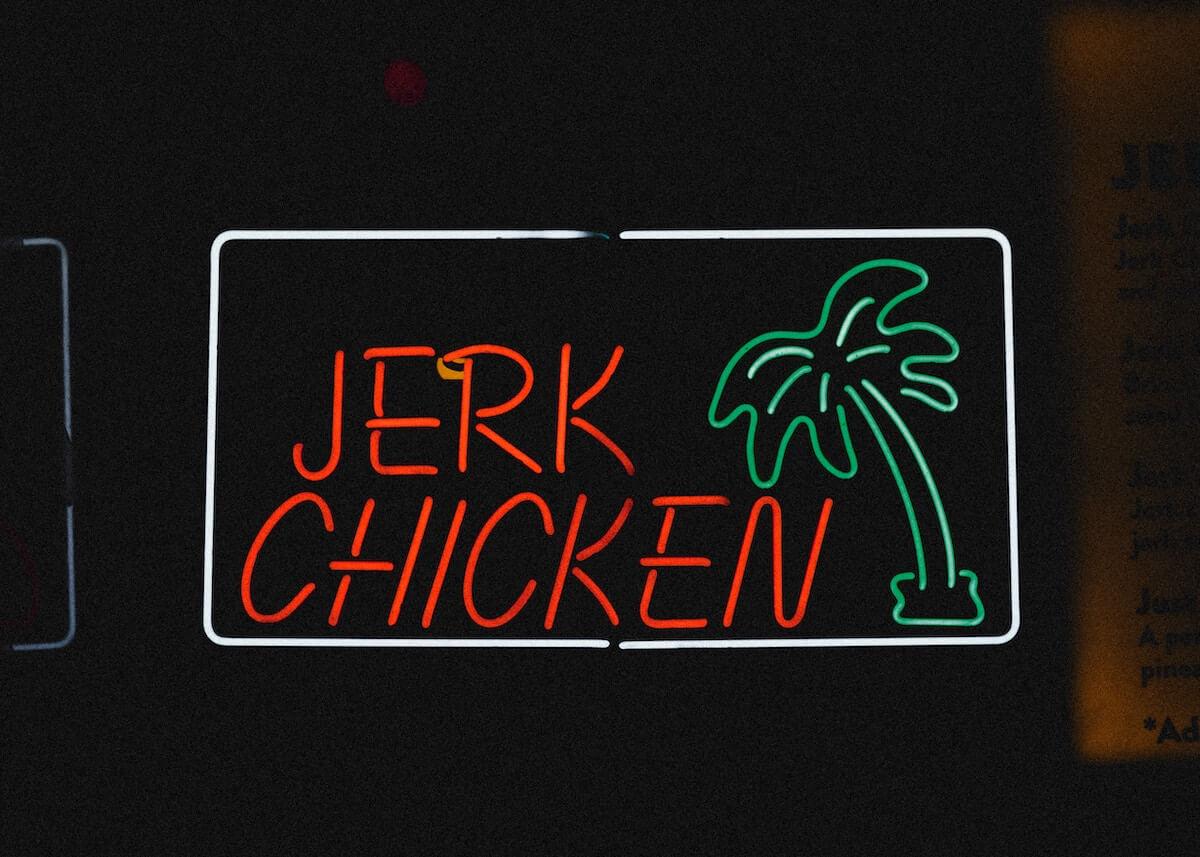 Jerk Chicken Sign in Jamaica