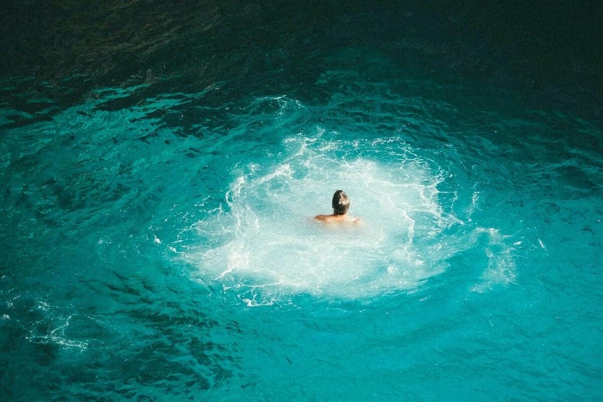 Man swimming in Jamaica