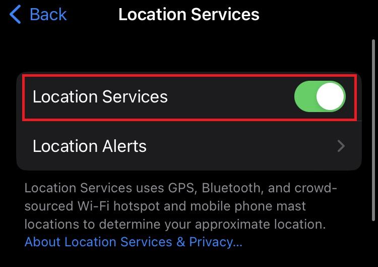 iOS - location services enabled