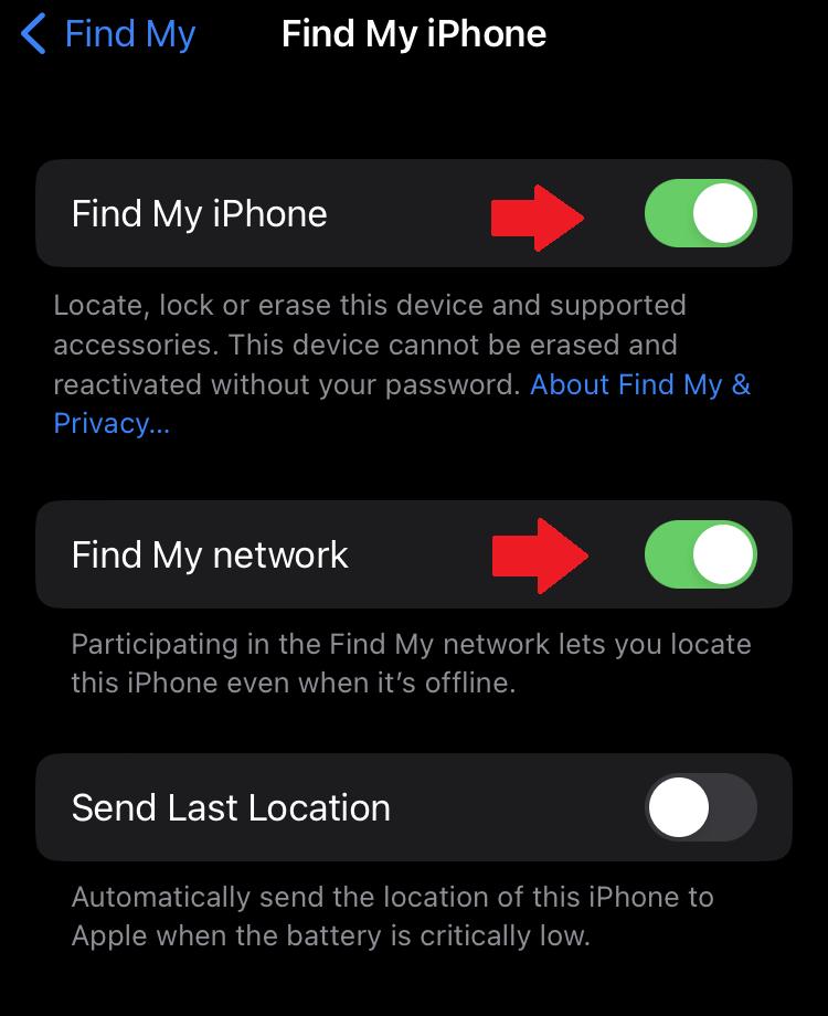 iOS - Find My Permission enabled