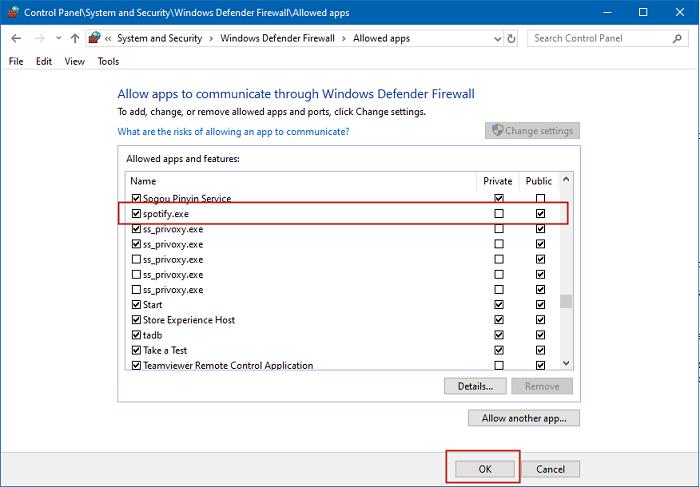 Disable Firewall for Spotify on Windows